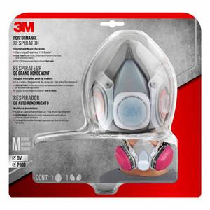 lot 35260 image: 3M P100 Multi-Purpose Half Face Respirator Valved Gray M 1 pc.