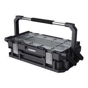 lot 36507 image: Husky 22 in. 22-Compartment Connect Cantilever Organizer for Small Parts Organizer, Black