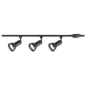 lot 36510 image: Hampton Bay 3-Light 44 in. Black R30PAR30 Large-Step Linear Track Lighting Head Kit