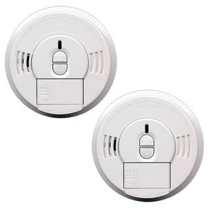 lot 36522 image: FireX Hardwired 120-Volt Front Load Smoke Detector with Battery Back Up and Adapters (Twin-Pack)