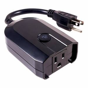 lot 36556 image: myTouchSmart - Plug-In Outdoor Wi-Fi Smart Switch - Black