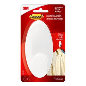 lot 36560 image: Command Clothes Hanger, Large, White