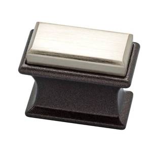 lot 36569 image: (25) Liberty Luxe Square 1-25 in. (36 mm) Dual Tone Cocoa Bronze and Satin Nickel Cabinet Knob