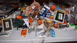 lot 36618 image: Lot of Assorted Items, Light Bulb, Screws, Wall Plates, etc.