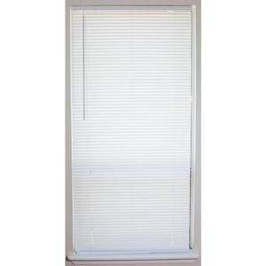 lot 35214 image: Yow White Cordless 1 in. Vinyl Mini Blind - 30 in. W x 64 in. L