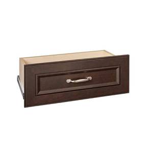 lot 35145 image: ClosetMaid Impressions 8.7 in. H x 21.54 in. W Chocolate Wood 1-Drawer Closet Drawer Kit, Brown