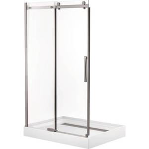 lot 35155 image: Delta 48 in. x 72 in. Semi-Framed Sliding Shower Door in Stainless