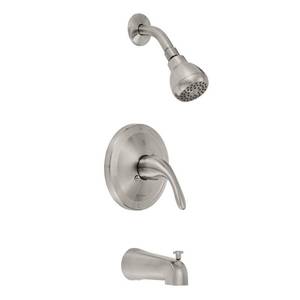 lot 35182 image: Glacier Bay Builders Single-Handle 1-Spray Tub and Shower Faucet in Brushed Nickel (Valve Included)