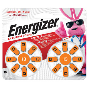 lot 5062 image: BULK Energizer Hearing Aid Size 13 Batteries 16 ct, Silver