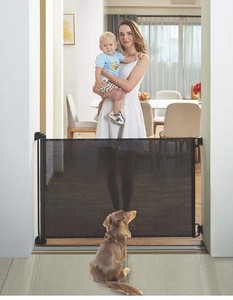 lot 5069 image: EasyBaby Products Indoor Outdoor Retractable Baby Gate, 33 Tall, Extends up to 55 Wide, Black