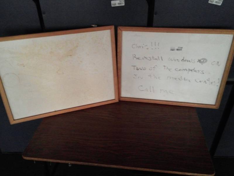 lot 7748 image: Wood Framed Whiteboards Bulletin Boards