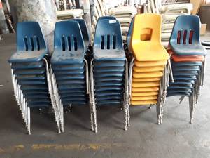 lot 7772 image: Lg Lot of Plastic  Metal Child Sized Chairs