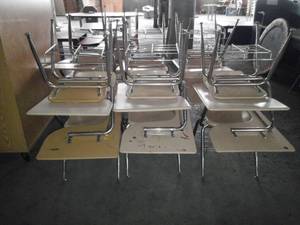 lot 7685 image: Lot of MetalPlastic School Desks