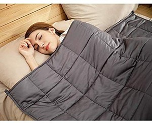 lot 15826 image: CuteKing Bamboo Weighted Blanket 80x87 Inches for Queen or King Size Bed, 15lbs