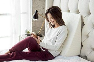 lot 15877 image: Brentwood Home Zuma Therapeutic Wedge Pillow, Helps with Sleep & Acid Reflux, 100% Made in USA, CertiPUR-US - Washable , 10