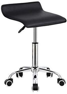 lot 15879 image: KKTONER Square Rolling Stool PU Leather Height Adjustable Swivel Massage SPA Salon Stools Task Chair with Wheels Black