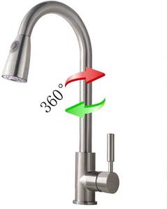 lot 15881 image: Ymkb Commercial Single Handle High Arc Brushed Nickel Pull out Kitchen Faucet, Single Level Stainless Steel Kitchen Sink Faucets with Pull Down Sprayer Without Deck Plate