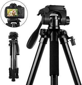 lot 15886 image: SAMTIAN Camera Tripod 58 Inches 147CM Lightweight Aluminum Travel Camera Tripod with 3-Way Swivel Head Phone Clip Carry Bag-11Lbs(5KG) Load for Canon Nikon Sony Olympus Photography Video Shooting