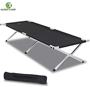 lot 15941 image: Alpha Camp Lightweight Camping Cots For Adults Oversize Folding Cot Bed Support
