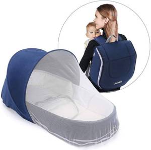 lot 15942 image: FORSTART Baby Snuggle NestBaby LoungerBaby Diaper Bag for TravelInfant SleeperPortable Baby Bed or Bassinet with Diaper Changing PadCanopy and Bug Net Included