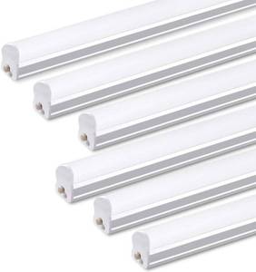 lot 15943 image: 6-Pack HouLight Corded LED T5 Integrated Light Fixture, Super Bright Daylight White(6500K), 4-Foot, 2200 Lumens, 18W, Built-in ONOff Switch, for Under Cabinet Light, Ceiling Light, and Shop Light