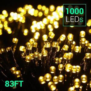 lot 15902 image: Quntis 83Ft 1000 LEDs String Lights - Outdoor & Indoor Waterproof Christmas Decoration Lights 8 Modes Holiday Twinkle Fairy Lights for Home Garden Wedding Party Xmas Tree, UL588 Approved, Warm White