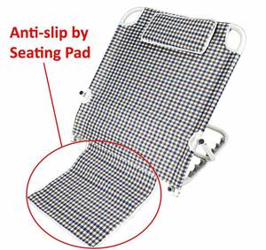 lot 15903 image: ObboMed SM-5200 Adjustable Sit-up Back Rest for Orthopedic Neck, Head and Lumbar Support, Polyester, PVC & Chromed Steel Frame, Plaid, 22.5�� x 25.6�� x 19.7��, 1pc