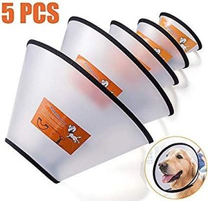 lot 15907 image: Fezep Dog Cone Collar, 4 PCS Adjustable