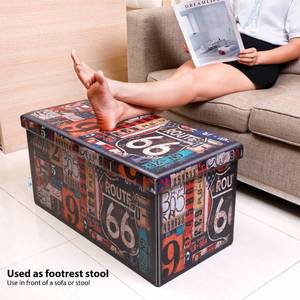lot 15909 image: B FSOBEIIALEO Folding Storage Ottoman Bench with Faux Leather Footrest Seat, Coffee Table 30x15x15