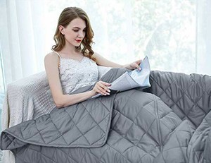 lot 15921 image: ZZZhen Weighted Blanket - High Breath - 6080 20LBs - Quality Heavy Blankets - Calm Sleeping for Adult and Kids, Durable Quilts and Quality Construction