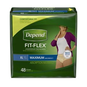 lot 15926 image: Depend Fit-Flex Incontinence Underwear for Women - Maximum Absorbency - X-Large - 48ct, Womens