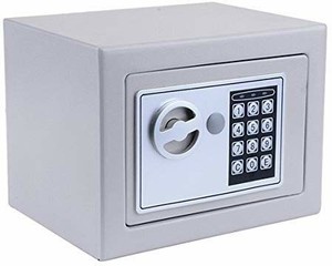 lot 15928 image: Homdox - Mini Security Digital Electronic Safe, Money Lock Box with Keypad, Wall Mount Safe for Home, Office or Travel - Black