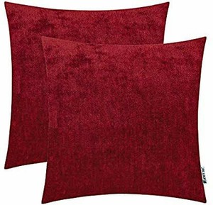 lot 15934 image: HWY 50 Cashmere Soft Decorative Throw Pillows Covers Set Cushion Cases for Couch Sofa Living Room Burgundy Wine Red Comfortable 18 x 18 inch Pack of 2