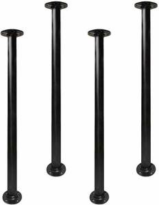 lot 15968 image: GeilSpace 30 Industrial Pipe Table Legs, Metal Pipes and Flanges for Custom Vintage Tables and Furniture, Rustic DIY Desk Legs, Shelf Support, Set of 4 (1 � 30, Black)