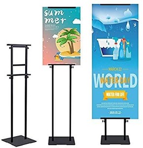lot 15973 image: T-SIGN Heavy Duty Poster Stand with Non-Slip Mat Base, Adjustable Pedestal Sign