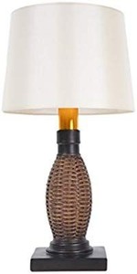 lot 15985 image: Wireless All Weather Wicker Table Lamp, Antique Bronze