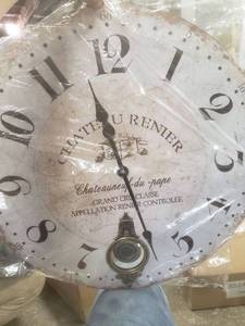 lot 15991 image: Large Farmhouse Wood Wall Clock