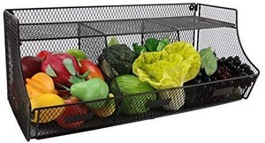 lot 15995 image: TQVAI Hanging Wall Mounted Fruit Basket Bathroom Storage Bin for Holding Veggies, Snacks, Kid Toys, Bath Towel, Sundries, Brown