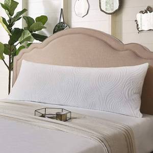 lot 17459 image: DOWNCOOL Memory Fiber Filling Body Pillow- Removable Zippered Bamboo Outer Pillow Cover- Breathable Bed Pillow for Long Side Sleeper- 20 x 54 inch