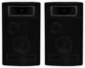 lot 17465 image: Acoustic Audio by Goldwood Acoustic Audio PA-500X Passive 800 Watt 3-Way Pair DJ PA Karaoke Studio Speakers