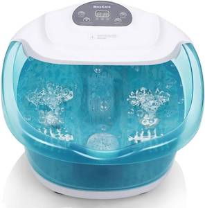 lot 17466 image: Foot SpaBath Massager with Heat Bubbles Vibration 3 in 1 Function, 4 Masssaging Rollers Pedicure Tired Feet Stress Relief Help Sleep Home Use