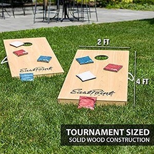 lot 17486 image: Eastpoint Sports Full Size 4 X 2 Solid Wood Cornhole Game Set Bean Bag Toss Fe