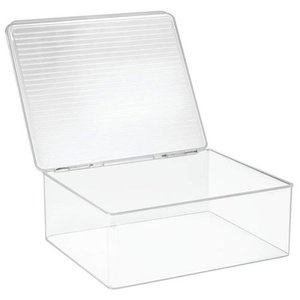lot 17492 image: InterDesign 67730 11.3 x 13.3 x 5 in. Clear Kitchen Binz Stackable Storage Box with Lid