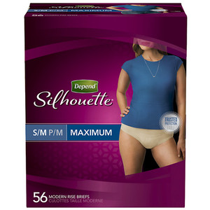 lot 17497 image: Depend Small and Medium Silhouette Briefs for Women