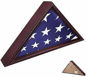 lot 17500 image: AtSKnSK 5x9 Flag Display Case Burial Funeral Military Veteran Flag Holder Frame Box