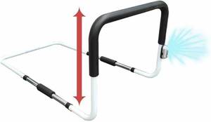 lot 17507 image: LumaRail-FS Bed Assist Rail Support Bar Handle with LED Sensor Nightlight and Free Anchor Strap. New Adjustable Height TOP Rail Accommodates Thick MATTRESSES and MATTRESSES with Toppers.
