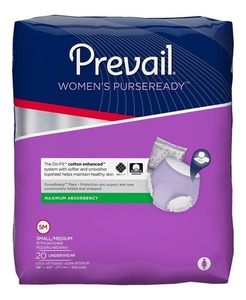 lot 17521 image: Prevailwomens Purseready Pull On Sm Disposable Moderate Absorb