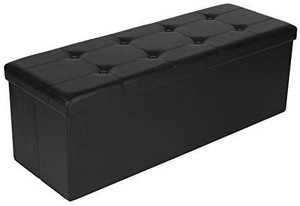 lot 17523 image: SONGMICS 30 Inches Folding Storage Ottoman Bench, Storage