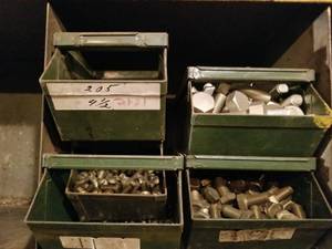 lot 2273 image: Bins Full of Assorted Fasteners  Bins Not Included