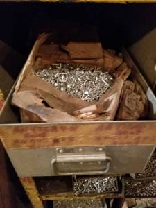 lot 2275 image: Bin Full of Rivets  Bins Not Included